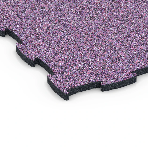 Detailaufnahme der Randausprägung von WARCO-Produkt 6855, Fitness Active gulvflise, Format 97,1 x 97,1 x 2,8 cm, Farbe Lavendel.