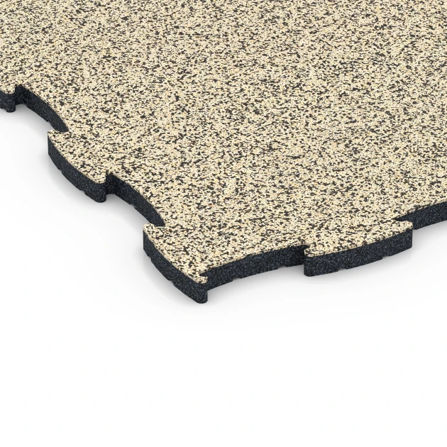Detailaufnahme der Randausprägung von WARCO-Produkt 6856, Fitness Active gulvflise, Format 97,1 x 97,1 x 2,8 cm, Farbe Travertin.
