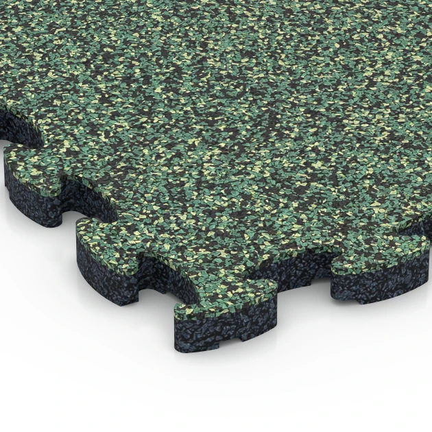 Detailaufnahme der Randausprägung von WARCO-Produkt 6816, Stentæppe klikflise, Format 28,9 x 28,9 x 1,8 cm, Farbe Engelsk græs.