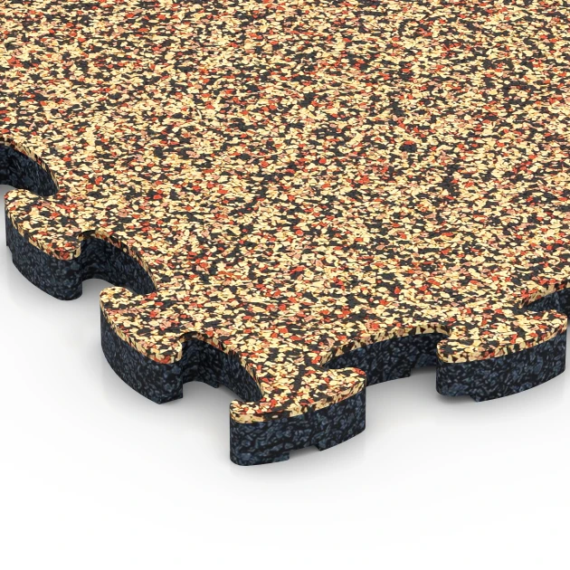 Detailaufnahme der Randausprägung von WARCO-Produkt 6817, Stentæppe klikflise, Format 28,9 x 28,9 x 1,8 cm, Farbe Terrakotta.