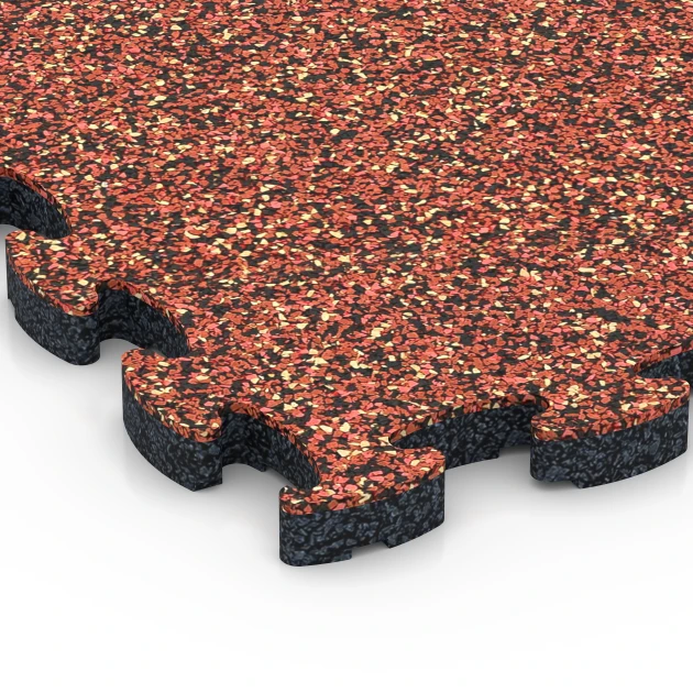 Detailaufnahme der Randausprägung von WARCO-Produkt 6818, Stentæppe klikflise, Format 28,9 x 28,9 x 1,8 cm, Farbe Etna.