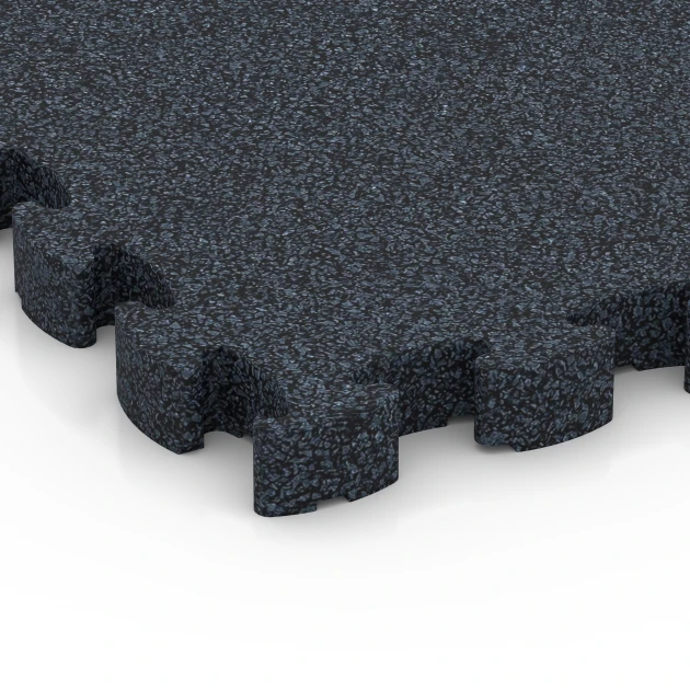 Detailaufnahme der Randausprägung von WARCO-Produkt 6959, Fitness Premium træningsgulv, Format 28,9 x 28,9 x 2,8 cm, Farbe Antracit.