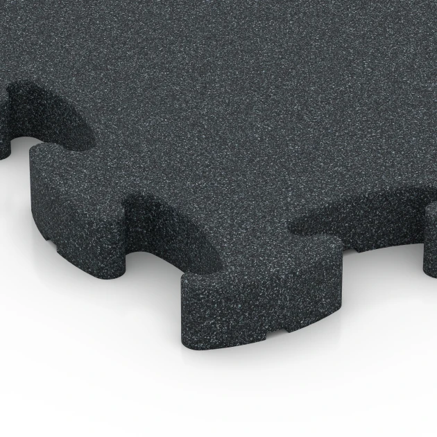 Detailaufnahme der Randausprägung von WARCO-Produkt 6967, Fitness Premium studiegulv, Format 45,9 x 45,9 x 2,8 cm, Farbe Antracit.