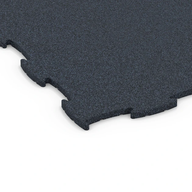 Detailaufnahme der Randausprägung von WARCO-Produkt 6962, Fitness Premium træningsgulv, Format 99 x 99 x 1,8 cm, Farbe Antracit.