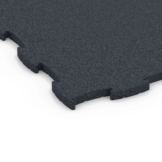 Detailaufnahme der Randausprägung von WARCO-Produkt 6963, Fitness Premium træningsgulv, Format 99 x 99 x 2,8 cm, Farbe Antracit.