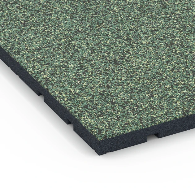 Detailaufnahme der Randausprägung von WARCO-Produkt 7134, Udendørs træningsgulv, Format 60 x 60 x 3 cm | 0,36 m², Farbe Engelsk plæne.