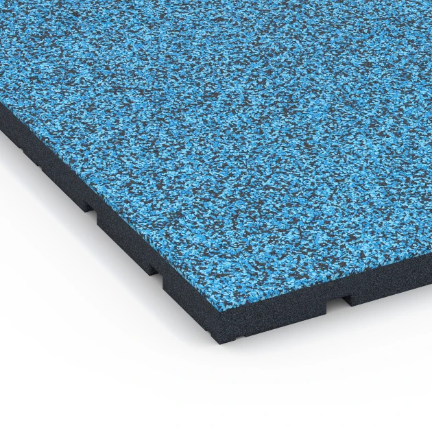 Detailaufnahme der Randausprägung von WARCO-Produkt 7139, Udendørs træningsgulv, Format 60 x 60 x 3 cm | 0,36 m², Farbe Atlanterhav.