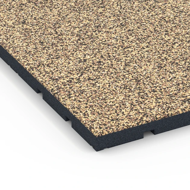 Detailaufnahme der Randausprägung von WARCO-Produkt 7140, Udendørs træningsgulv, Format 60 x 60 x 3 cm | 0,36 m², Farbe Rattan.
