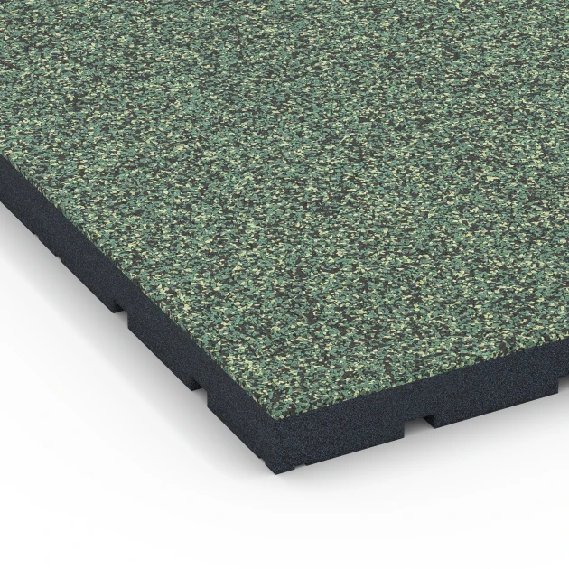 Detailaufnahme der Randausprägung von WARCO-Produkt 7143, Udendørs træningsgulv, Format 60 x 60 x 4 cm | 0,36 m², Farbe Engelsk plæne.