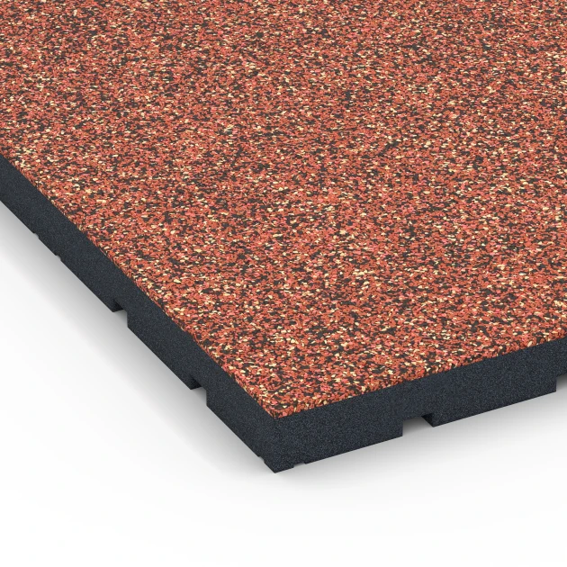 Detailaufnahme der Randausprägung von WARCO-Produkt 7145, Udendørs træningsgulv, Format 60 x 60 x 4 cm | 0,36 m², Farbe Etna.