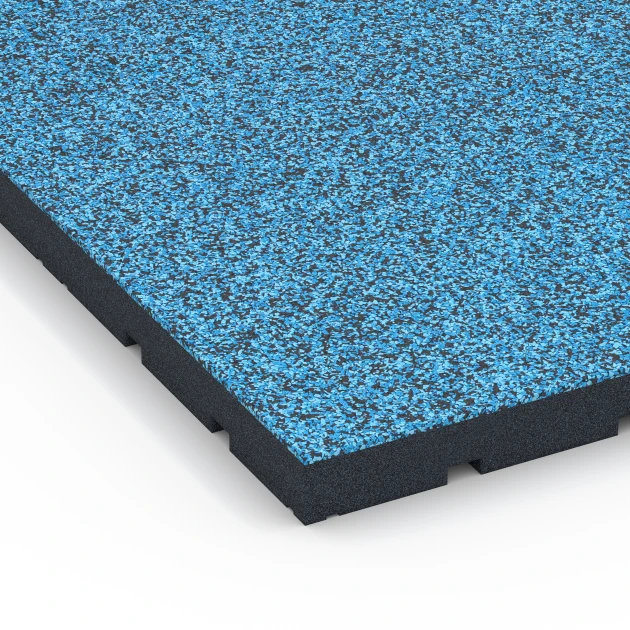 Detailaufnahme der Randausprägung von WARCO-Produkt 7148, Udendørs træningsgulv, Format 60 x 60 x 4 cm | 0,36 m², Farbe Atlanterhav.
