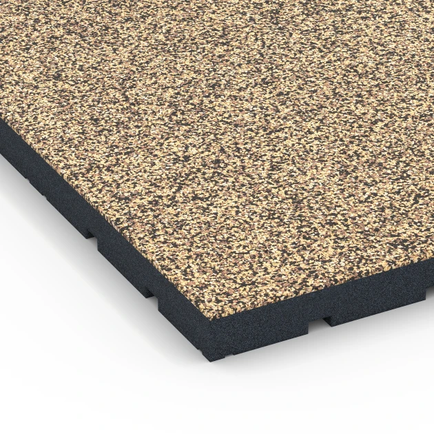 Detailaufnahme der Randausprägung von WARCO-Produkt 7149, Udendørs træningsgulv, Format 60 x 60 x 4 cm | 0,36 m², Farbe Rattan.