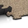 Großaufnahme vom Verbindungssystem von WARCO-Boden 4237 - Sportsplade 1,8 cm im Farbdesign Travertin. Abmessungen 1000 x 1000 x 18 mm.