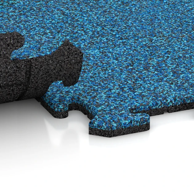 Großaufnahme vom Verbindungssystem von WARCO-Boden 5955 - Indoor-klikflise im Farbdesign Atlantisk. Abmessungen 100 x 100 x 1,8 cm | 1,00 m².