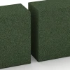 Großaufnahme vom Verbindungssystem von WARCO-Boden 7030 - Gummi bloktrin af gummigranulat im Farbdesign Græsgrøn. Abmessungen 100 x 30 x 15 cm.