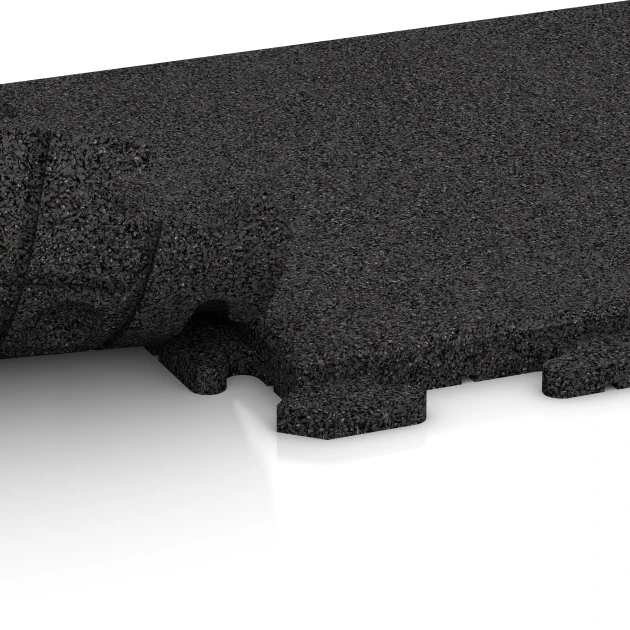 Großaufnahme vom Verbindungssystem von WARCO-Boden 5755 - Eventgulv im Farbdesign Antracit. Abmessungen 50 x 50 x 3 cm | 0,25 m².