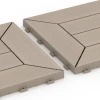 Großaufnahme vom Verbindungssystem von WARCO-Boden 6350 - Kassettemønster – Terrassefliser im Farbdesign Vanilje. Abmessungen 30 x 30 x 2 cm.
