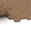 Großaufnahme vom Verbindungssystem von WARCO-Boden 1023 - Fitnessgulv Kompakt im Farbdesign Terra Cotta. Abmessungen 970 x 970 x 8 mm | 0,94 m.