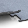 Großaufnahme vom Verbindungssystem von WARCO-Boden 6148 - Fitness Performance Elite Træningsgulv im Farbdesign Disgrå. Abmessungen 100 x 100 x 1,5 cm | 1,00 m².