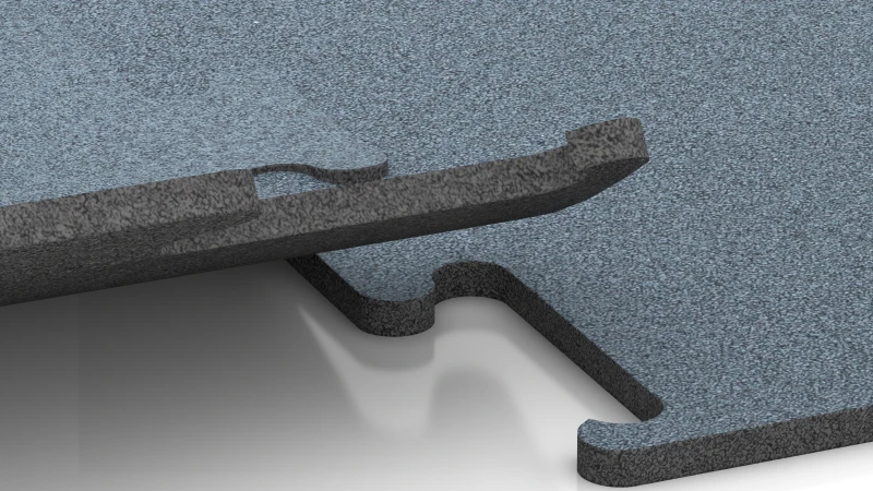 Udskåret puslespilsforbindelse uden fase