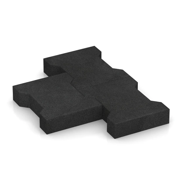 Großaufnahme vom Verbindungssystem von WARCO-Boden 3845 - Belægningssten im Farbdesign Antracit. Abmessungen 20 × 16,5 × 4,3 cm | 0,0278 m².