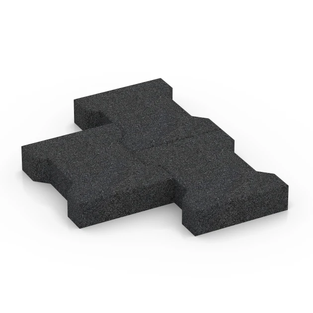Großaufnahme vom Verbindungssystem von WARCO-Boden 7068 - Belægningssten im Farbdesign Antracit. Abmessungen 20 x 16,5 x 4,5 cm | 0,0278 m².