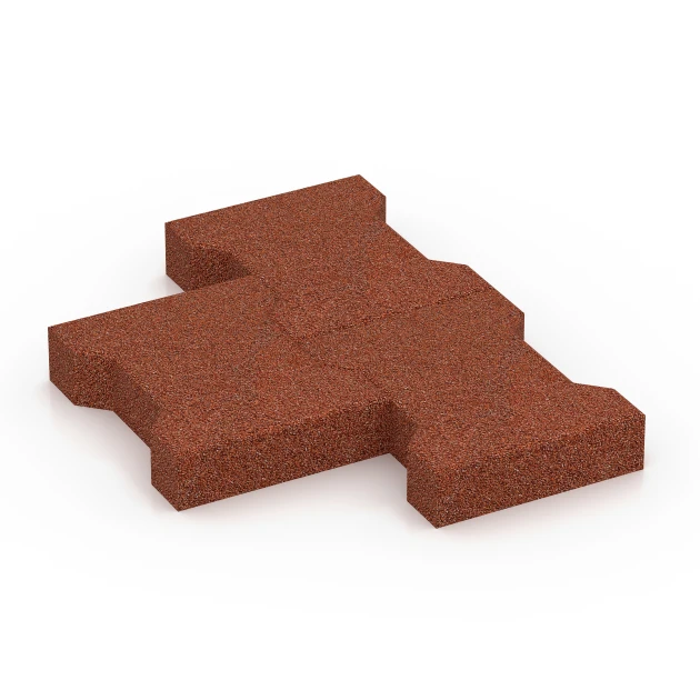 Großaufnahme vom Verbindungssystem von WARCO-Boden 7069 - Belægningssten im Farbdesign Murstenrød. Abmessungen 20 x 16,5 x 4,5 cm | 0,0278 m².
