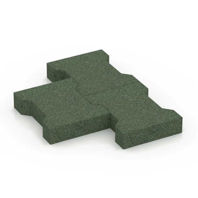 Großaufnahme vom Verbindungssystem von WARCO-Boden 7070 - Belægningssten im Farbdesign Græsgrøn. Abmessungen 20 x 16,5 x 4,5 cm | 0,0278 m².