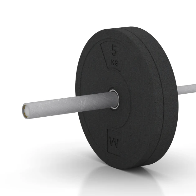 Großaufnahme vom Verbindungssystem von WARCO-Boden 6084 - Bumper plate im Farbdesign Antracit. Abmessungen 5 kg | ø 45,4 x 3,15 cm.