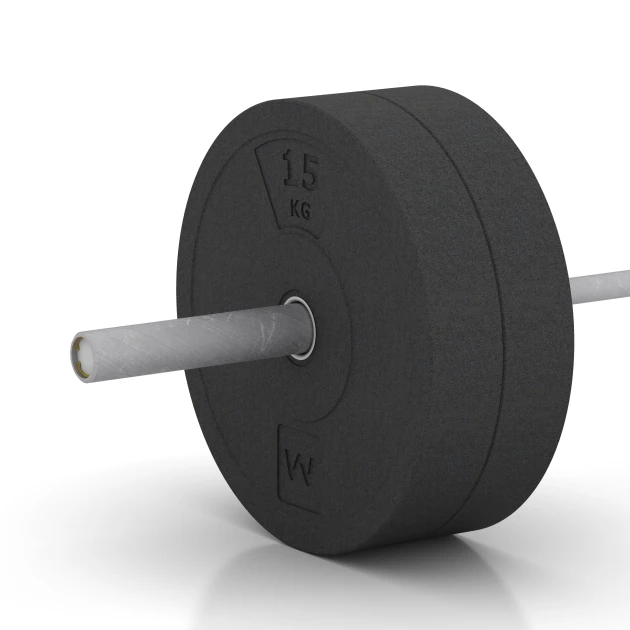 Großaufnahme vom Verbindungssystem von WARCO-Boden 6086 - Bumper plate im Farbdesign Antracit. Abmessungen 15 kg | ø 45,4 x 8,61 cm.