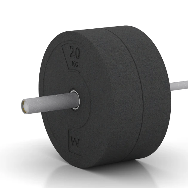 Großaufnahme vom Verbindungssystem von WARCO-Boden 6087 - Bumper plate im Farbdesign Antracit. Abmessungen 20 kg | ø 45,4 x 11,38 cm.