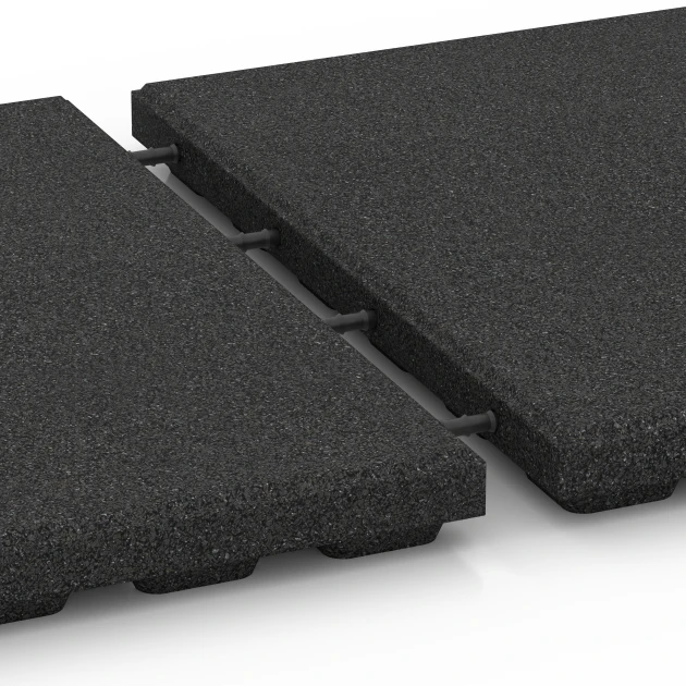 Großaufnahme vom Verbindungssystem von WARCO-Boden 6186 - Hundeliggemåtte im Farbdesign Antracit. Abmessungen 50 x 50 x 4 cm.