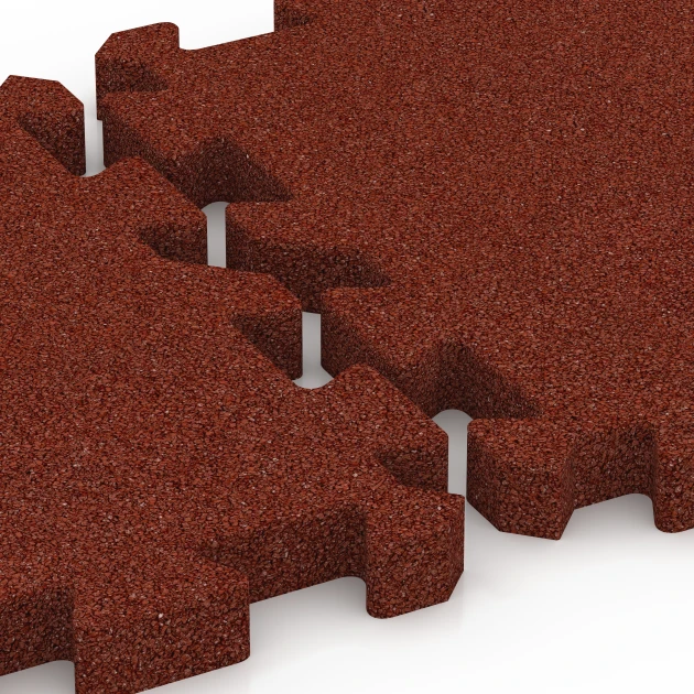 Großaufnahme vom Verbindungssystem von WARCO-Boden 6625 - Haveflise im Farbdesign Murstenrød. Abmessungen 50 x 50 x 4 cm | 0,25 m².