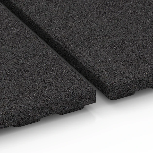 Großaufnahme vom Verbindungssystem von WARCO-Boden 6389 - Staldmåtte Luksus im Farbdesign Antracit. Abmessungen 100 x 50 x 4,5 cm | 0,50 m².