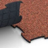 Großaufnahme vom Verbindungssystem von WARCO-Boden 6872 - Fitnessgulv Max System im Farbdesign Etna. Abmessungen 97,1 x 97,1 × 1,8 cm.