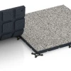 Großaufnahme vom Verbindungssystem von WARCO-Boden 7133 - Udendørs træningsgulv im Farbdesign Grå granit. Abmessungen 60 x 60 x 3 cm | 0,36 m².