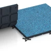 Großaufnahme vom Verbindungssystem von WARCO-Boden 7139 - Udendørs træningsgulv im Farbdesign Atlanterhav. Abmessungen 60 x 60 x 3 cm | 0,36 m².