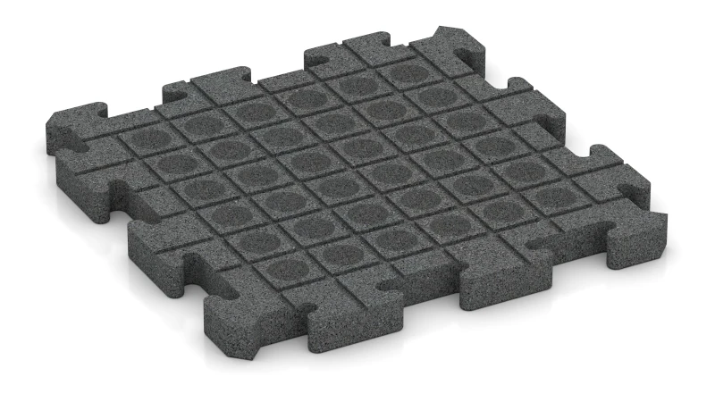 Dræningskanaler og kupler i kvadratisk mønster