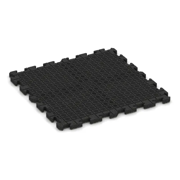Aufsicht auf die Unterseite, also die Bodenseite von WARCO-Formteil 3462 - Fitness Beskyttelsesmåtte im Format 1000 x 1000 x 40 mm.