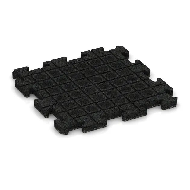 Aufsicht auf die Unterseite, also die Bodenseite von WARCO-Formteil 2697 - Hundesportgulv HD im Format 500 x 500 x 30 mm.