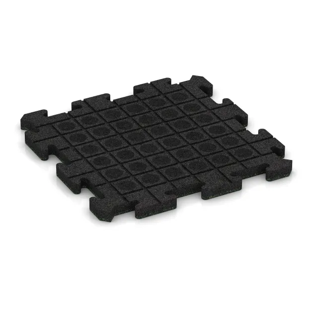 Aufsicht auf die Unterseite, also die Bodenseite von WARCO-Formteil 2700 - Hundesportgulv HD im Format 500 x 500 x 30 mm.