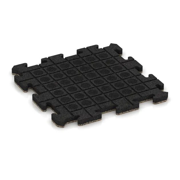 Aufsicht auf die Unterseite, also die Bodenseite von WARCO-Formteil 2705 - Hundesportgulv HD im Format 500 x 500 x 30 mm.