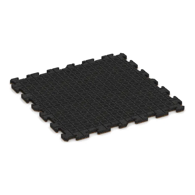 Aufsicht auf die Unterseite, also die Bodenseite von WARCO-Formteil 3230 - Fitness Beskyttelsesmåtte HD im Format 1000 x 1000 x 30 mm.