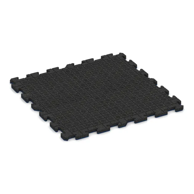 Aufsicht auf die Unterseite, also die Bodenseite von WARCO-Formteil 5810 - Fitness Beskyttelsesmåtte im Format 1000 x 1000 x 30 mm.
