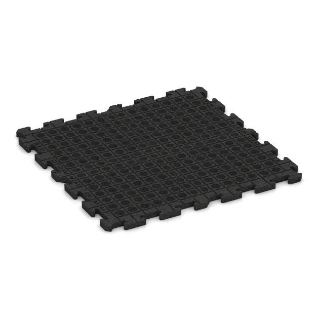 Aufsicht auf die Unterseite, also die Bodenseite von WARCO-Formteil 3330 - Fitness Beskyttelsesmåtte HD im Format 1000 x 1000 x 30 mm.