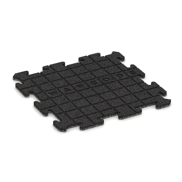 Aufsicht auf die Unterseite, also die Bodenseite von WARCO-Formteil 0048 - Gulvflise 1,8 cm im Format 500 x 500 x 18 mm.