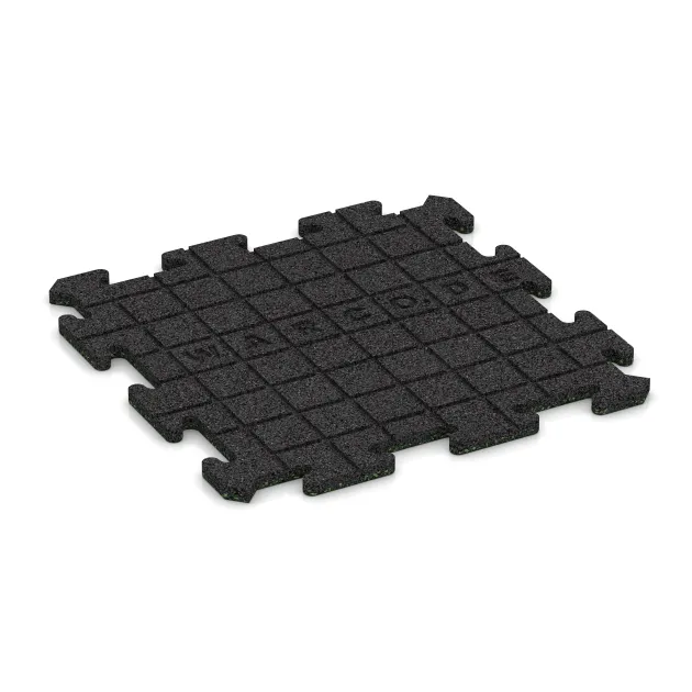 Aufsicht auf die Unterseite, also die Bodenseite von WARCO-Formteil 0050 - Gulvflise 1,8 cm im Format 500 x 500 x 18 mm.