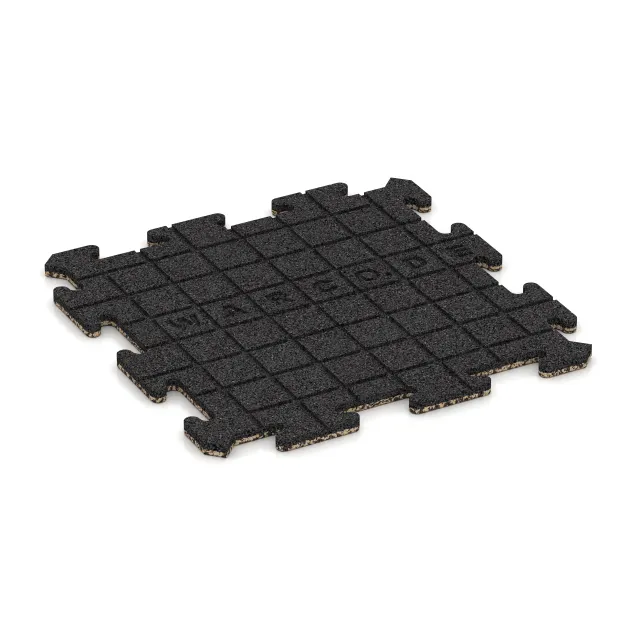 Aufsicht auf die Unterseite, also die Bodenseite von WARCO-Formteil 0040 - Gulvflise 1,8 cm im Format 500 x 500 x 18 mm.