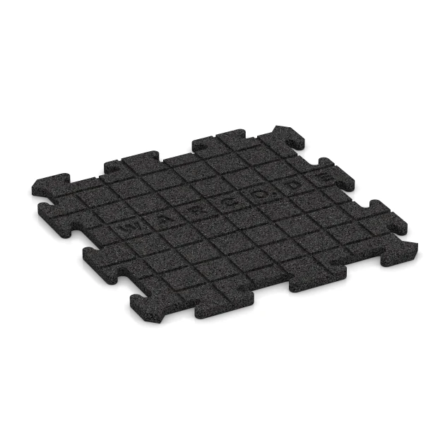 Aufsicht auf die Unterseite, also die Bodenseite von WARCO-Formteil 0188 - Fitness podložka 18 mm im Format 50 x 50 x 1,8 cm | 0,25 m².