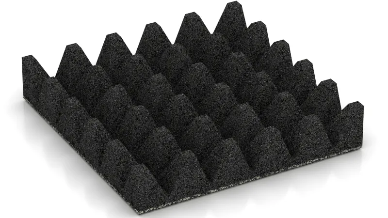Struktur af 75 mm høje afkortede pyramider